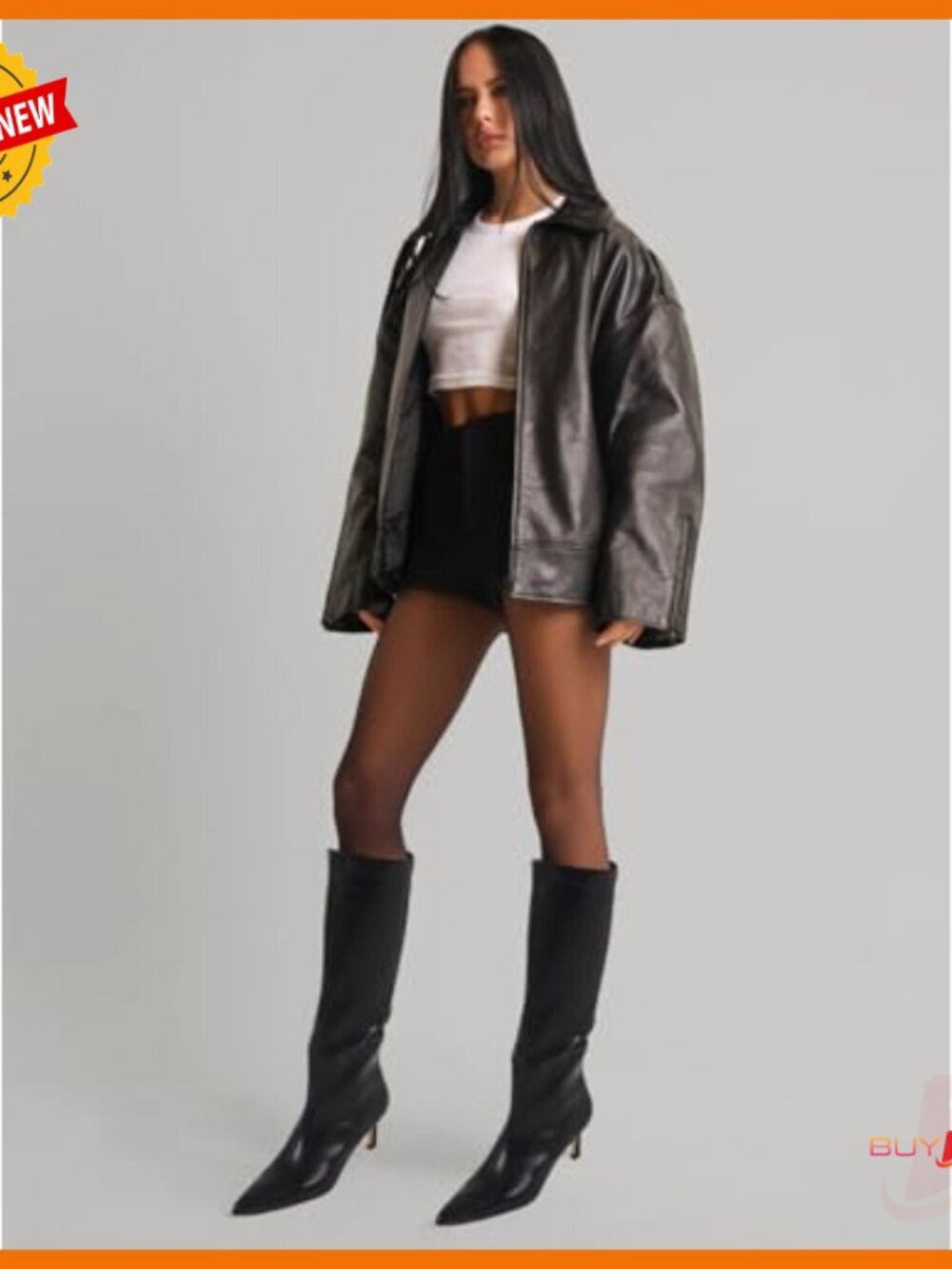 Knee High Boots Wide Calf Kitten Heel Pointed Toe Suede Pull On - Picture 2 of 7